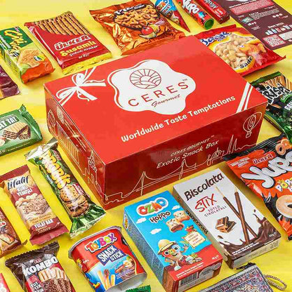 Coffret de collations internationales de 50 unités-Friandises assorties