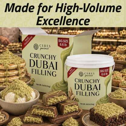 Premium Pistachio & Kataifi Filling – For Dubai Chocolate Creations – 2.2 lb and 6.6 lb