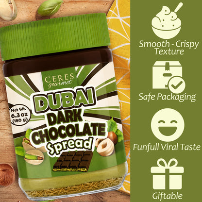 Belgian Dark Dubai Chocolate Kataifi Spread 6.35 oz