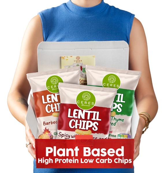 Gluten-Free Lentil Chips Variety Pack 2 Ounce (Pack of 3), 28.8 Gr Plant Based High Protein, Vegan Healthy Low Carb Chips, 3 Exotic Flavors, Gluten-Free Chips, Big Portion Office Snacks