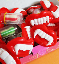 Wax Vampire Teeth Fang Candy Bulk 20 Pcs, Individually Wrapped Fake Buck Teeth Candies, Creepy Scarry Lips Vintage Retro Hard Lollipop Candy for Thanksgiving and Christmas