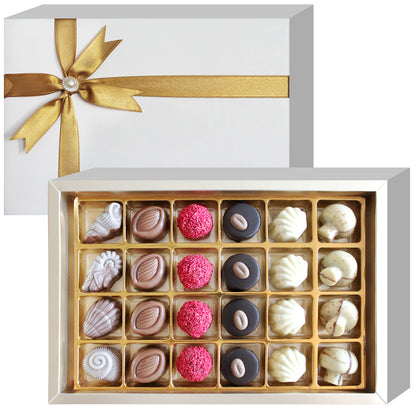 Handmade Artisanal Assorted Chocolate Gift Box - 6 Delicious Flavors, Chocolate Truffles & Candy 24 Pcs