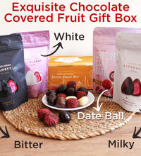 Chocolate Covered Strawberry Variety Pack 4 Pcs, Exquisite Chocolate-Covered Fruit Gift Box - Perfect Blend of Sweetness and Indulgence for Chocolate and Date Ball Lovers