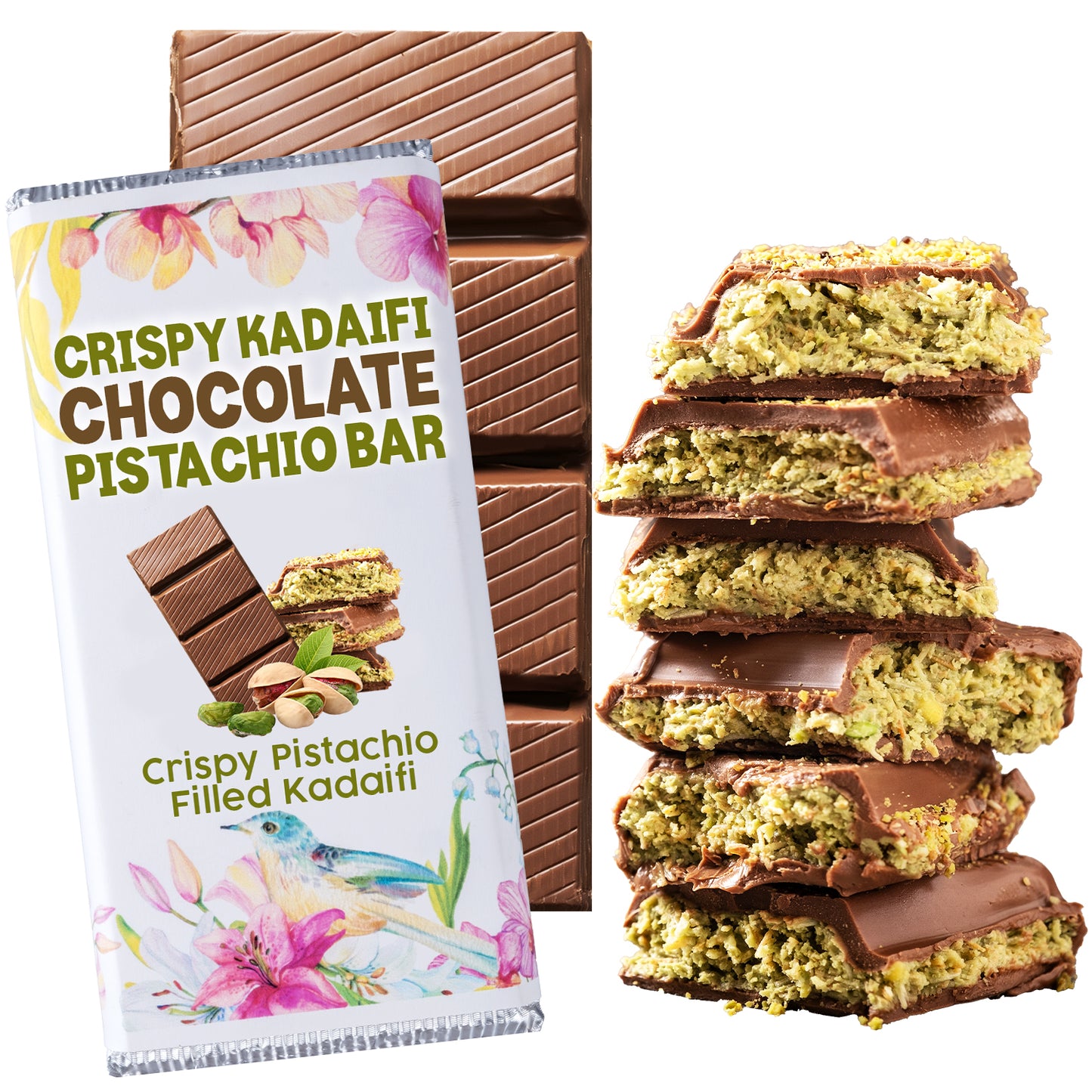 Dubajska čokolada Kunafa Pistachio Bar 7 oz