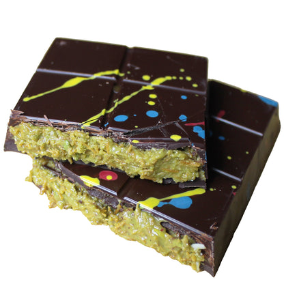 Dark Chocolate Dubai Crispy Knafeh Pistachio Bar 7oz | Kunafa Chocolate Delight | Crunchy Chocolate with Rich Pistachio Kunafe Filling | Gourmet Dessert Gift