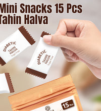 Sugar-Free Halvah Tahini Mini Bars 15 Pcs, No Sugar or Glucose Syrup Sesame Tahini Candy –Halal Snacks, Kosher Friendly Plain Halva Bars 0.7 OZ (20 Gr) Each