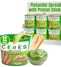 Pistachio Spread with Pretzel Sticks, Snack Pack, 1.94 oz each, Bulk 12 Pack - Nutty Delight for On-the-Go Snacking