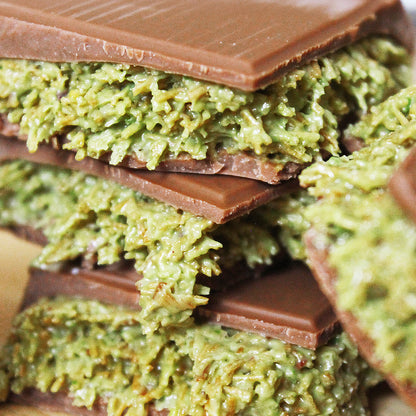 Dubai Chocolate Pistachio Bar 3.5 Oz Square, Luxury Chocolate Bars with Crispy Kunafa Pistachio Filling