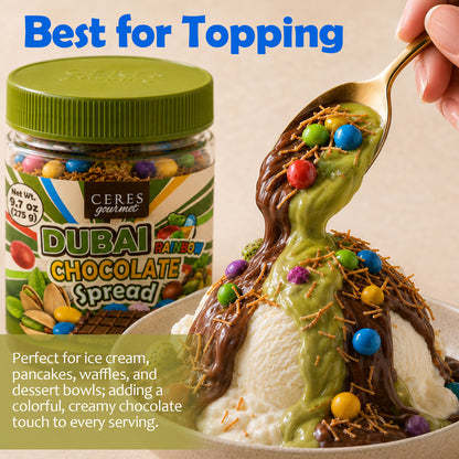 Viral Dubai Rainbow Chocolate Spread: Pistachio & Kataifi Crunch (9.7 oz)