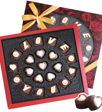 Valentines Day I Love You Chocolate Box 21 Pcs, Assorted Heart Shaped Chocolate in Rose Pattern Box for Valentine's Day and Anniversary, Kosher, Halal, Gift for Her, His, Wife and Girlfriend 6.4 Oz
