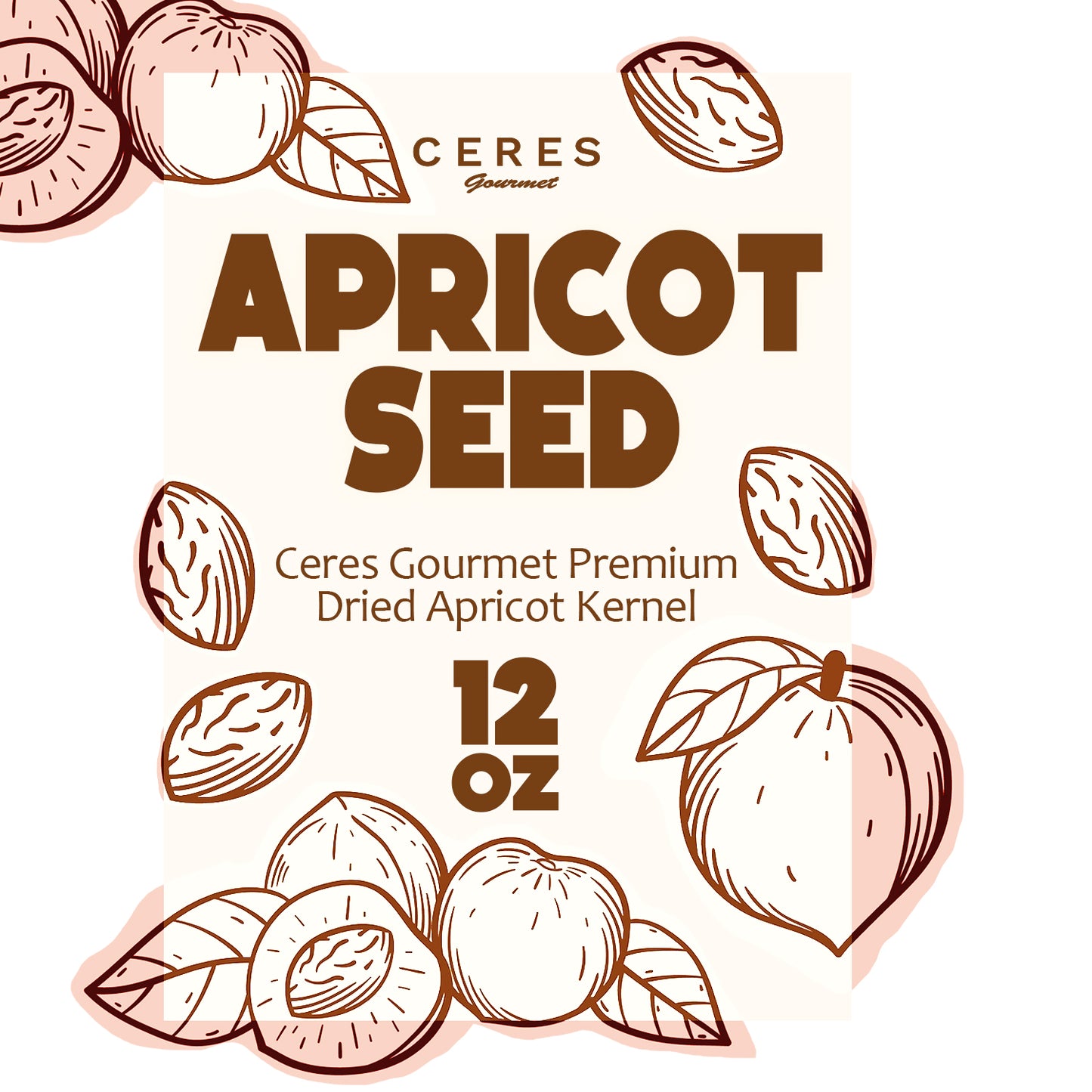 Bitter Apricot Seeds 12 oz, Raw & Bitter Organic Crunchy Apricot Kernels, 100% Natural