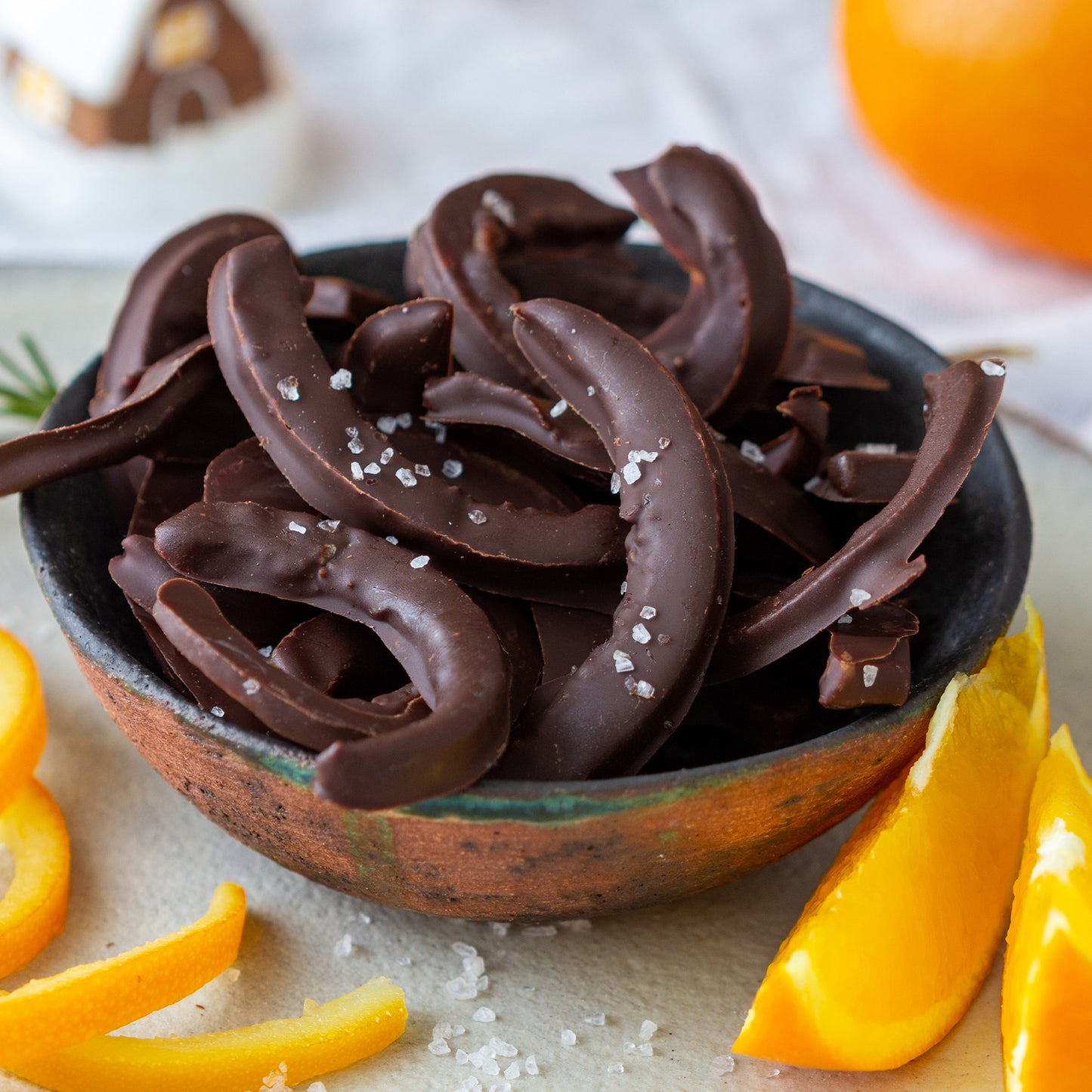 Dark Chocolate Covered Orange Sticks-2 Packs 10.58 Oz, Dried Candied Orange Slices Covered with Chocolate, Delicious Sweet Yummy Chocolate Coated Fruit Candy (5.29 Oz x 2 Packs)