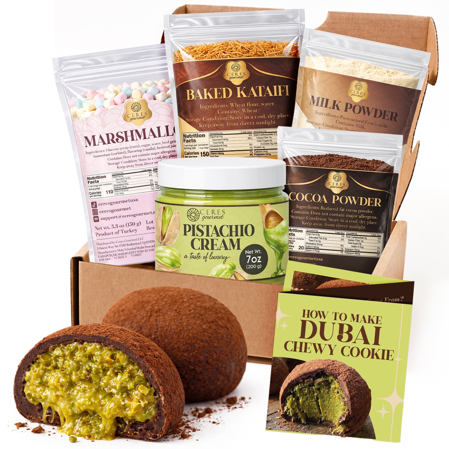 DIY Dubai Chewy Cookie Kit | Viral Pistachio & Kataifi No-Bake Dessert