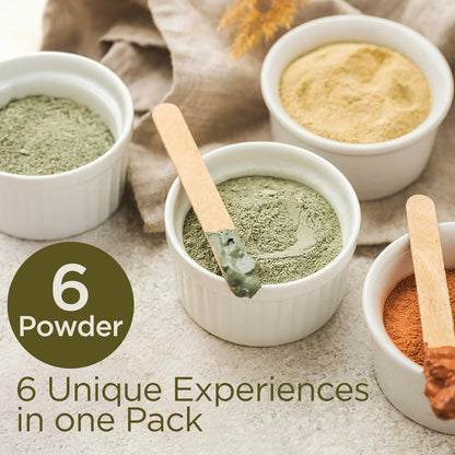 Ayurvedic Hair Powder Set – Amla, Shikakai, Brahmi, Neem | 6 Pack Natural Herbal Hair Care (21 oz)