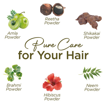 Ayurvedic Hair Powder Set – Amla, Shikakai, Brahmi, Neem | 6 Pack Natural Herbal Hair Care (21 oz)
