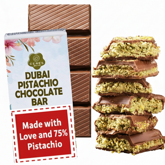 Viral Dubai Chocolate Bar, 75% Pistachio- 7 oz