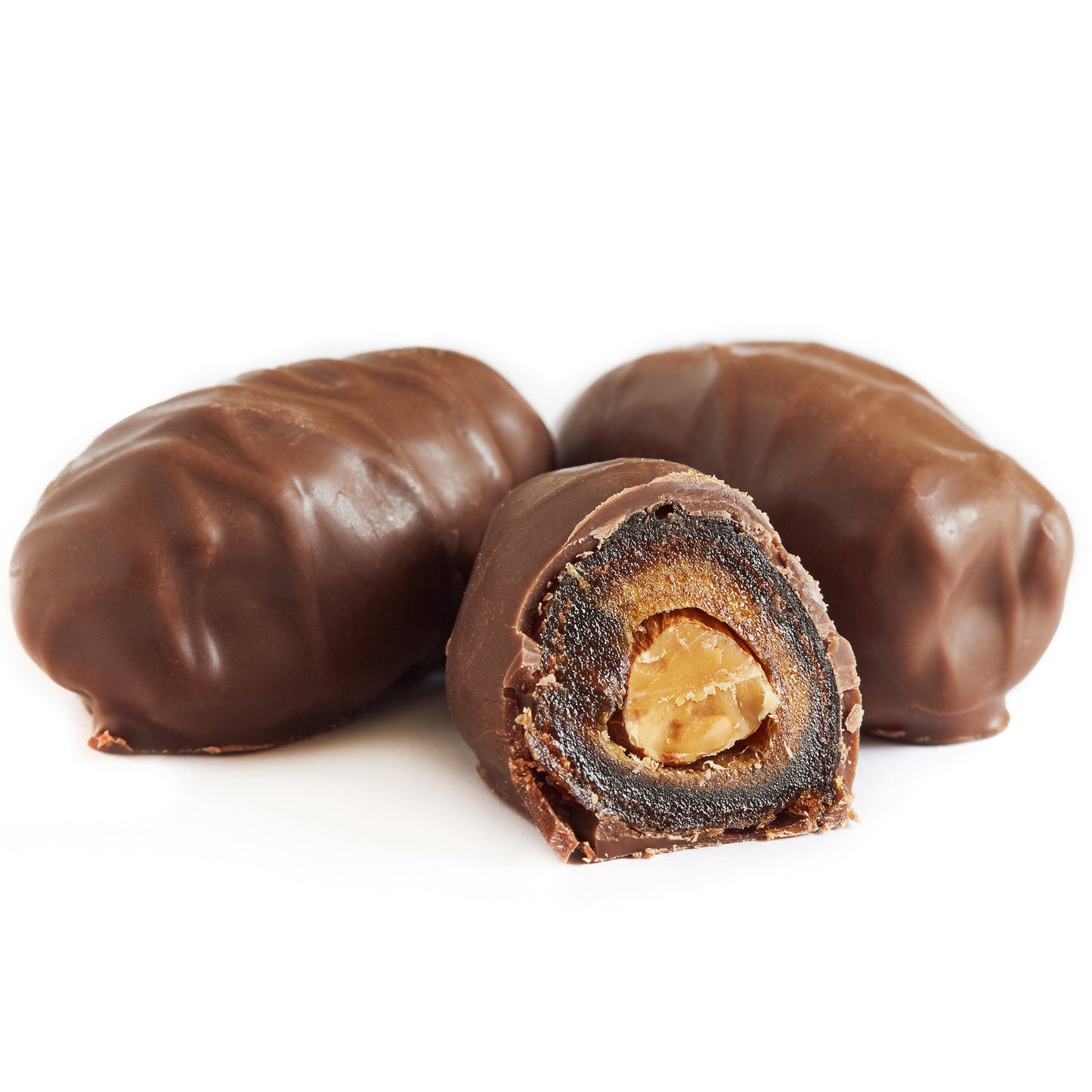 Ceres Gourmet Dark Chocolate Coated Medjool Dates Stuffed with Almonds come in 2 packs (8.46 oz), offering a delicious and healthy snack with whole almonds inside each date.