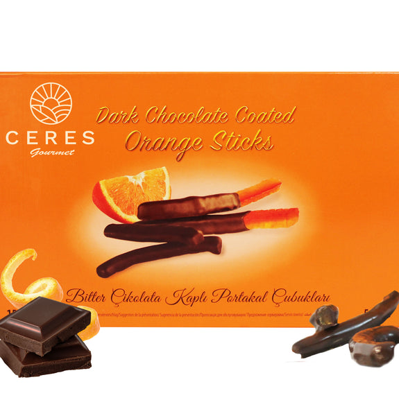 Dark Chocolate Orange Peel Sticks, Candied Orange Peel Slices Coated With Dark Chocolate (Classic-5.29 Oz)