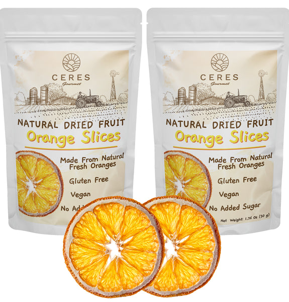Dried Orange Slices for Cocktail Garnish (30 to 35 Slices) 3.5 Oz, Dehydrated Orange Wheels for Cake, Cooking, Decoration, Christmas Decor, Natural Sun Dried Citrus Fruit