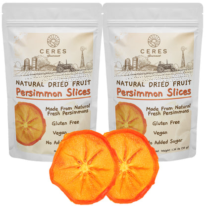 Dried Persimmon Slices 3.5 Oz, Dried Fruit Snack Packs, Healthy Snack, All Natural, No Sugar Added