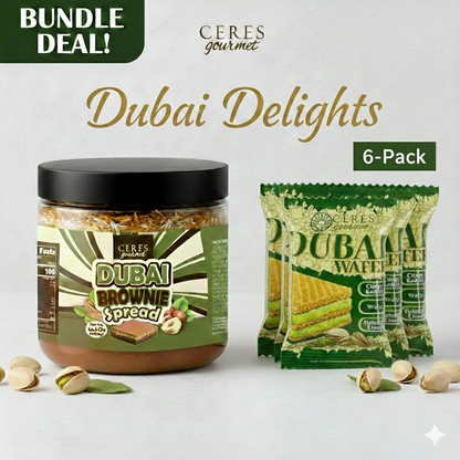 Dubai Brownie Cake and Dubai Pistachio Wafers Bundle