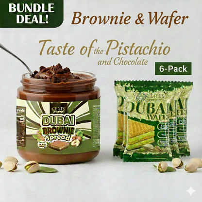 Dubai Brownie Cake and Dubai Pistachio Wafers Bundle