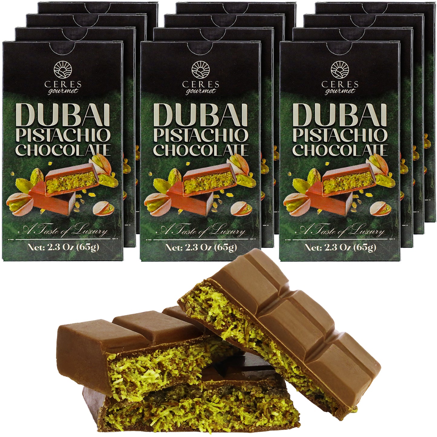 Dubai Chocolate Bar  3-12-24-Pack, 2.3 oz (65g) Each