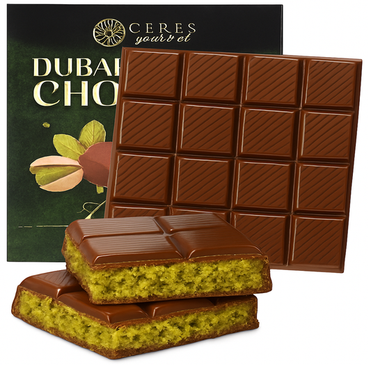 Dubai Chocolate Pistachio Bar Mlky Chocolate & Crispy Knafeh – 3.5oz
