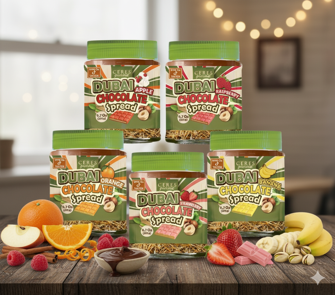 Dubai Chocolate Spread with Real Freeze-Dried Fruit Chunks – 9.7 oz