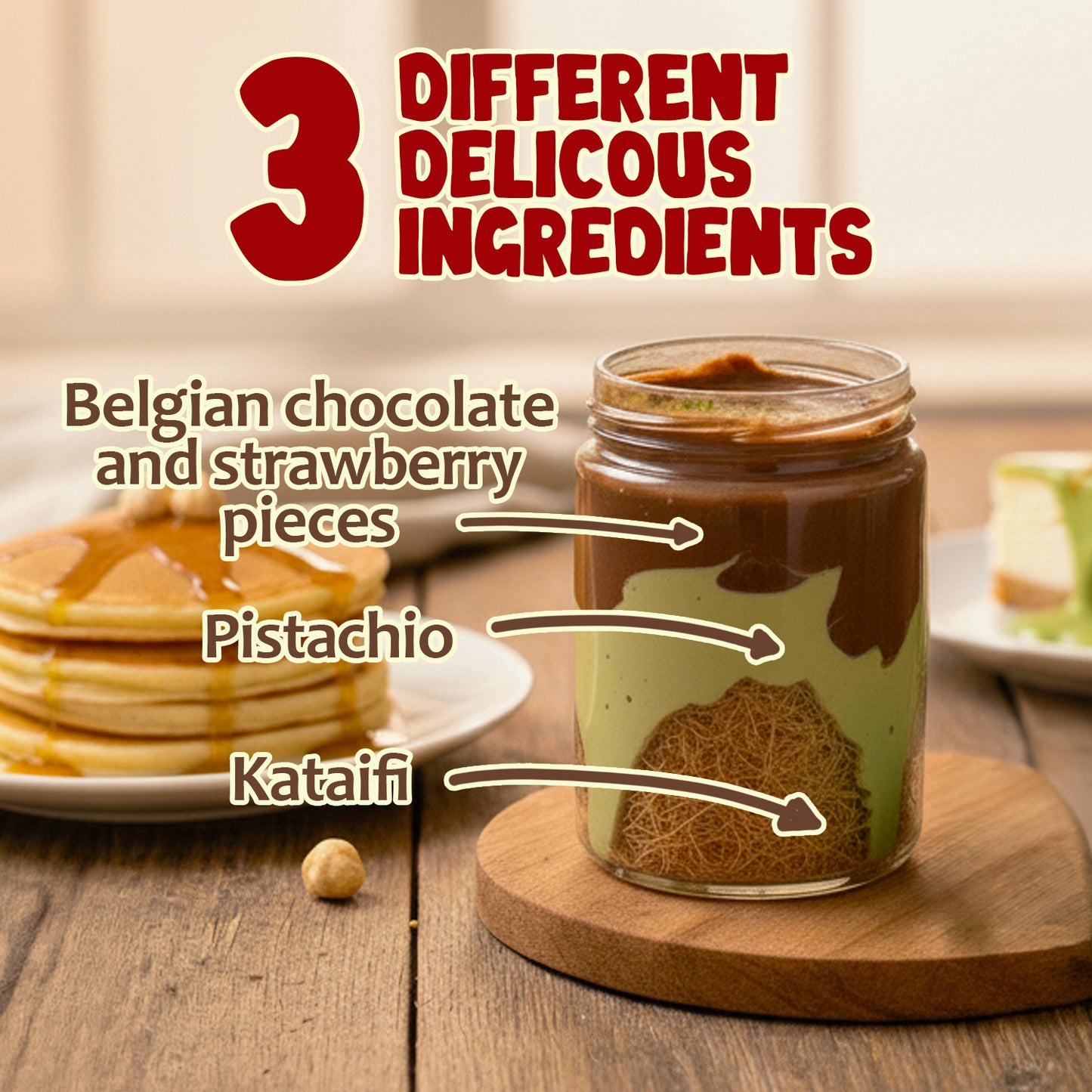 Dubai Chocolate Spread with Real Freeze-Dried Fruit Chunks – 9.7 oz