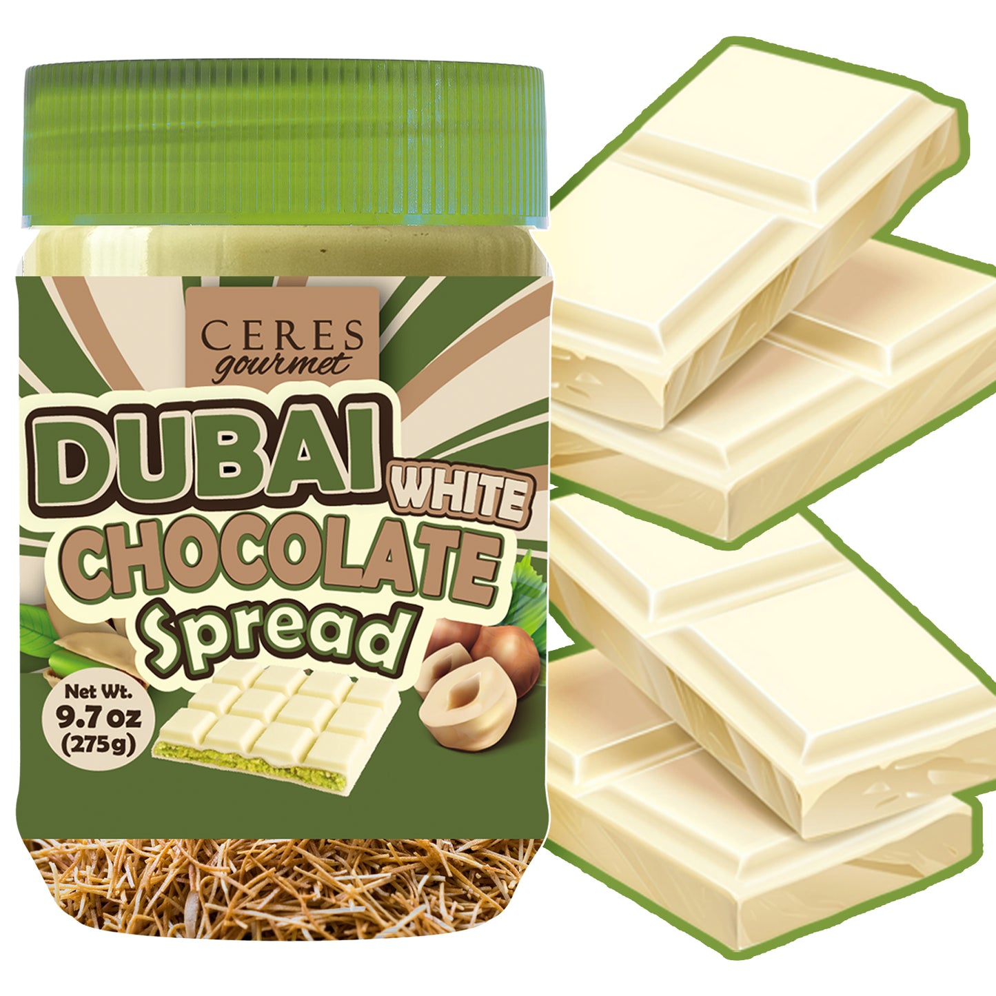 Dubai White Chocolate Spread Jar 9.7 oz