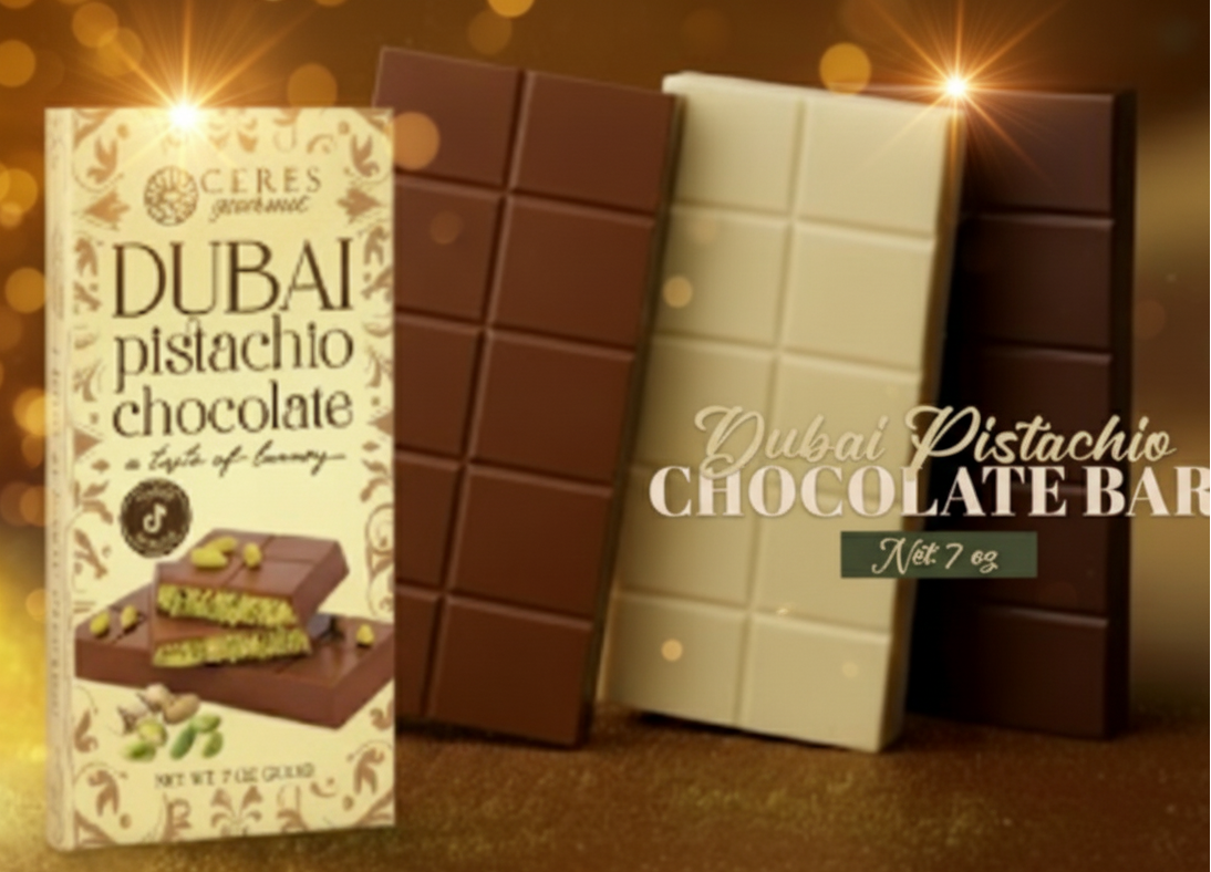 Dubai Chocolate Crispy Knafeh Trio (Milk, White & Dark Chocolate)