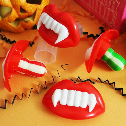 Wax Vampire Teeth Fang Candy Bulk 20 Pcs, Individually Wrapped Fake Buck Teeth Candies, Creepy Scarry Lips Vintage Retro Hard Lollipop Candy for Thanksgiving and Christmas - Ceres Gourmet