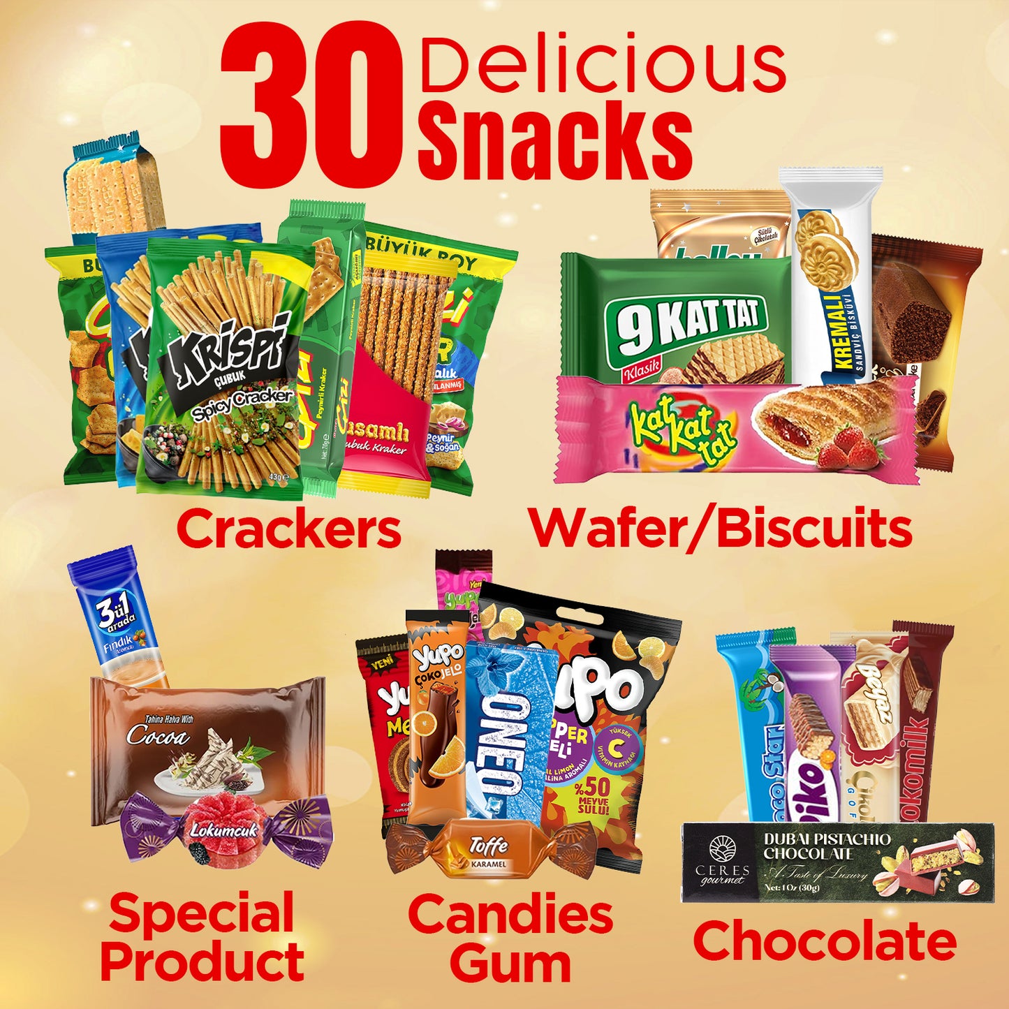 International Snack Box 30 Unique Pcs
