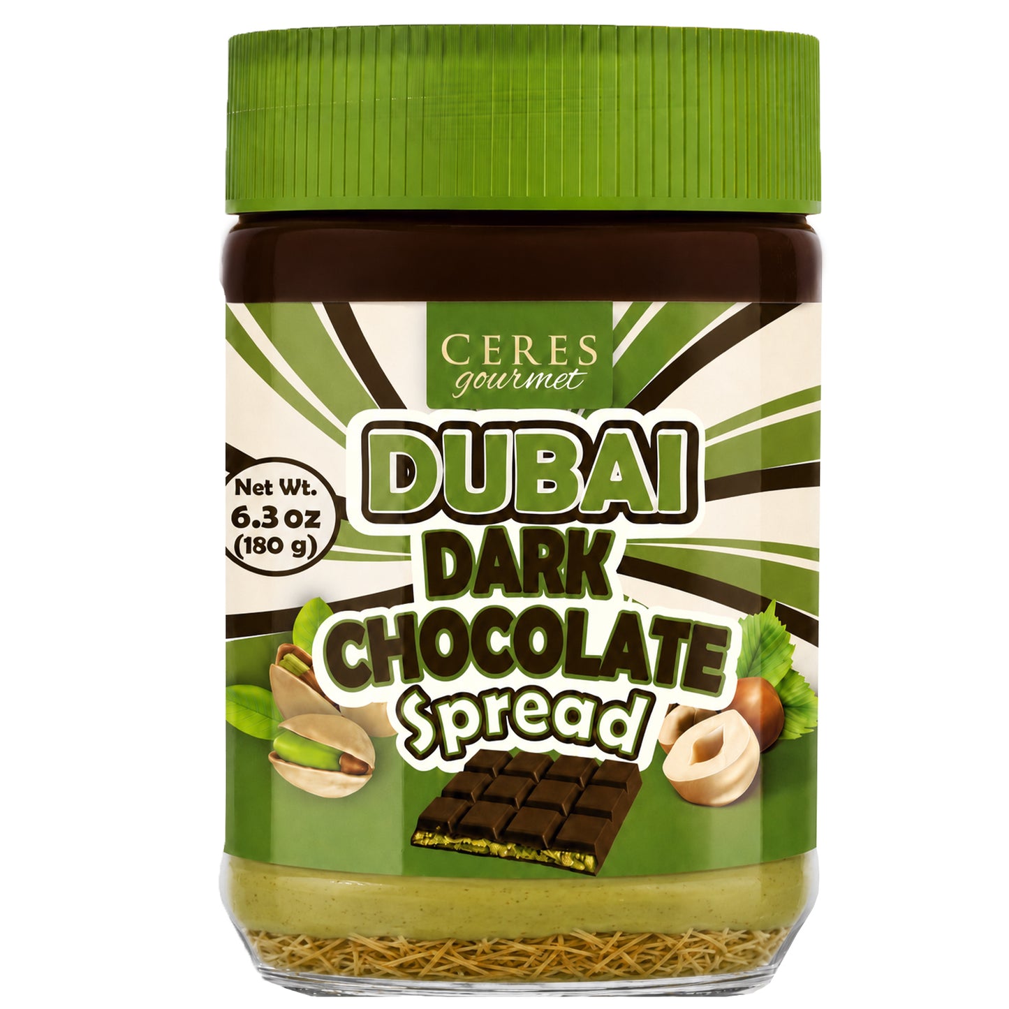 Belgian Dark Dubai Chocolate Kataifi Spread 6.35 oz