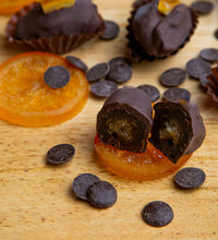 Dark Chocolate Coated Medjool Dates Stuffed with Almonds/Orange 2 Packs-8.46 Oz, Premium Bitter Chocolate Covered Dates