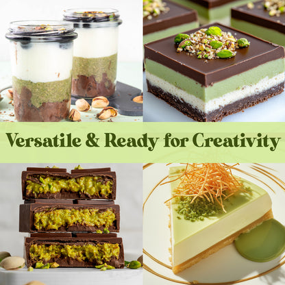 Collage of various layered desserts with text 'Versatile & Ready for Creativity'.