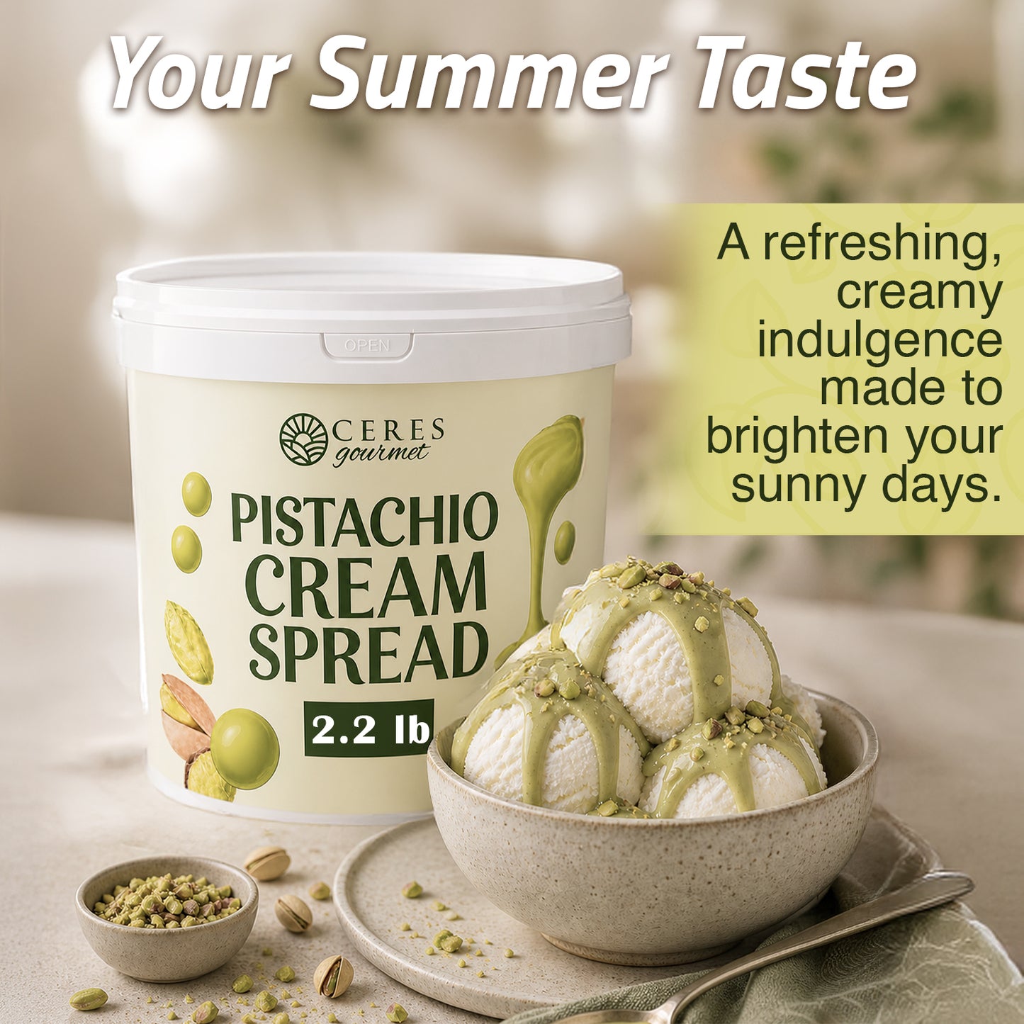Professional Pistachio Cream for Dubai Chocolate Bars, Brownie and Pancake or Pastry, and Dessert Applications 2.2 lb / 6.6 lb / 11 lb
