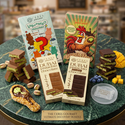 Ceres Gourmet Ultimate Dubai Chocolate Gift Set: Trio Bars & Viral Drumstick