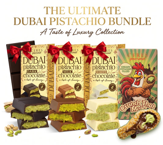 Ceres Gourmet Ultimate Dubai Chocolate Gift Set: Trio Bars & Viral Drumstick