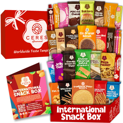 Coffret de collations internationales de 50 unités-Friandises assorties