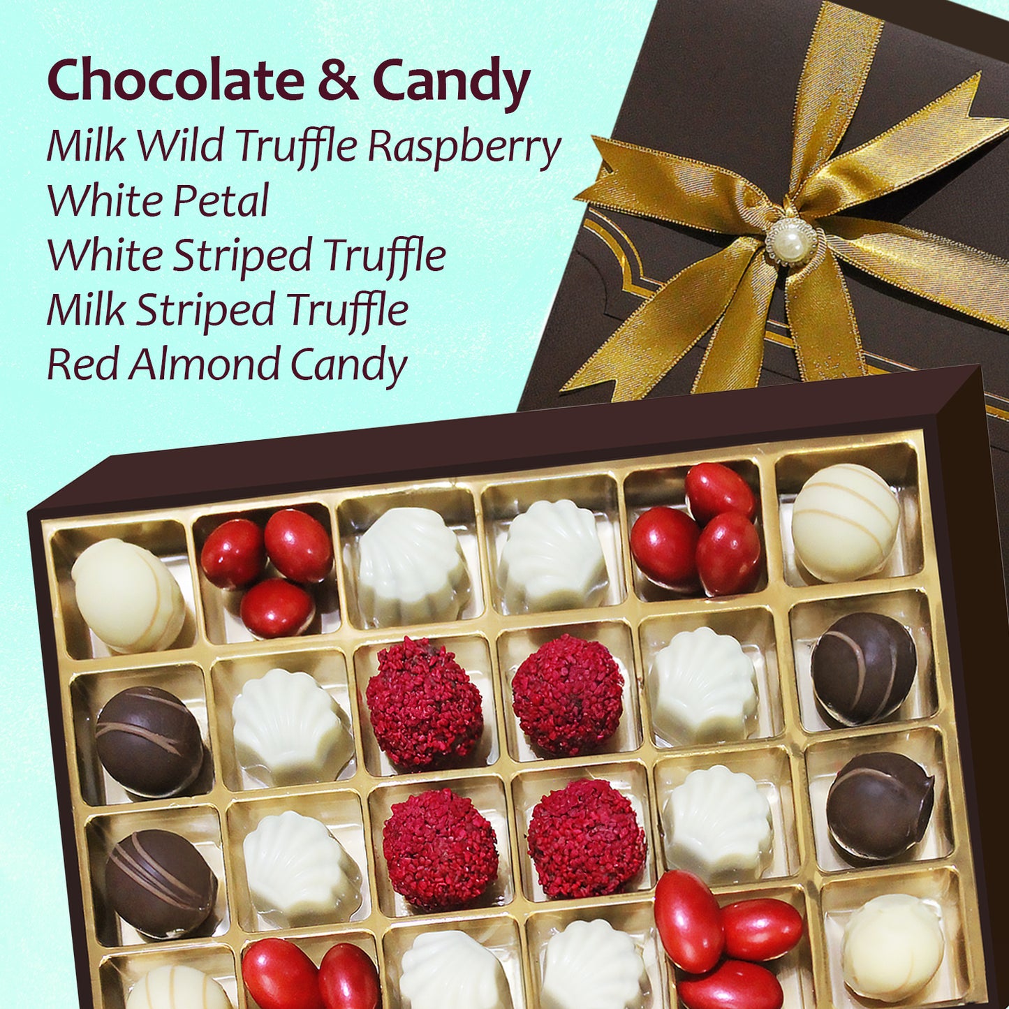 Assorted Handmade Artisan Chocolate Gift Box 24 Pieces