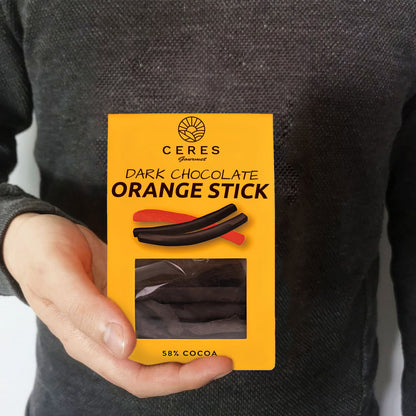 Dark Chocolate Covered Orange Peel Sticks 2 Packs 8.46 Oz - Premium Quality Candied Orange Peel Slices Covered with Dark Chocolate, Delicious Sweet Yummy Chocolate Coated Fruit Candy 8.46 Oz - Ceres Gourmet