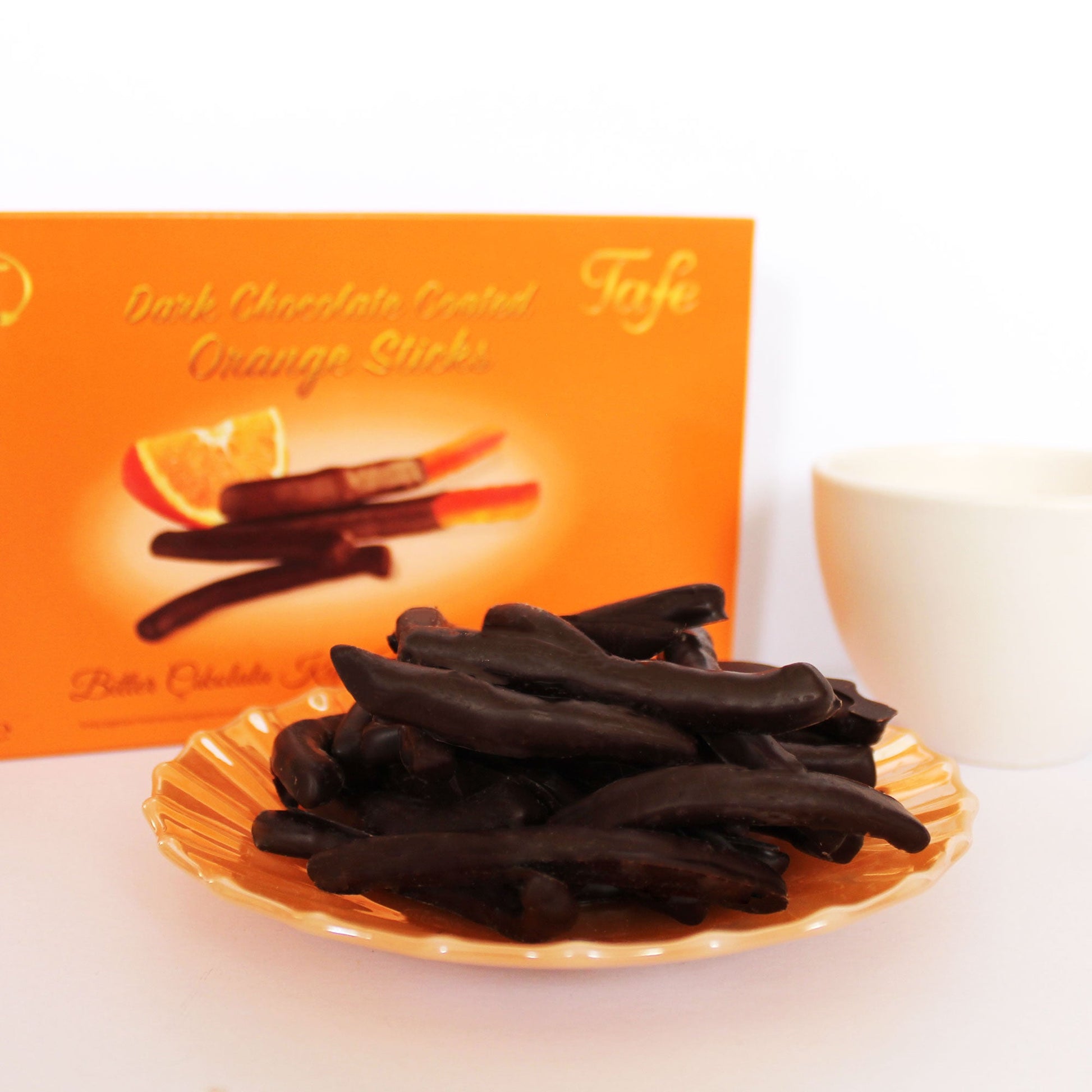 Dark Chocolate Orange Peel Sticks, Candied Orange Peel Slices Coated With Dark Chocolate (Classic-5.29 Oz) - Ceres Gourmet