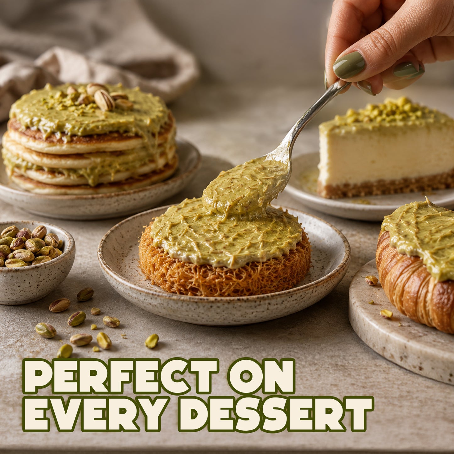Ceres Gourmet Extra Crunchy Dubai Filling: Premium Pistachio Knafeh Spread (14.1 oz)