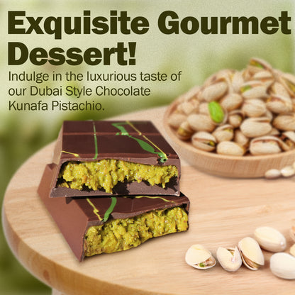 Ceres Gourmet Dubai Chocolate Bar Pistachio 3.5 Oz with Milky Chocolate Knafeh, Perfectly Portioned Packaging Dubai Chocolate, Premium Kunafa Chocolate Bars (3.5 Oz, Milk Chocolate)