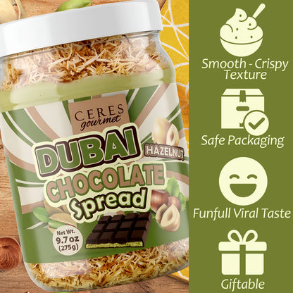 Viral Dubai Chocolate Spread: Pistachio, Hazelnut & Crunchy Kataifi (9.7 oz)