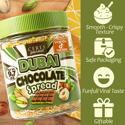 Dubai Spreadable Chocolate and Pistachio with Kataifi - 9.7 oz