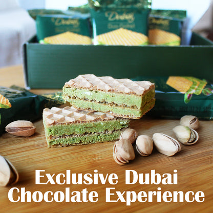 Dubai Chocolate Pistachio Wafer, 6 Pcs Crispy Knafeh Wafer in Individually Pack