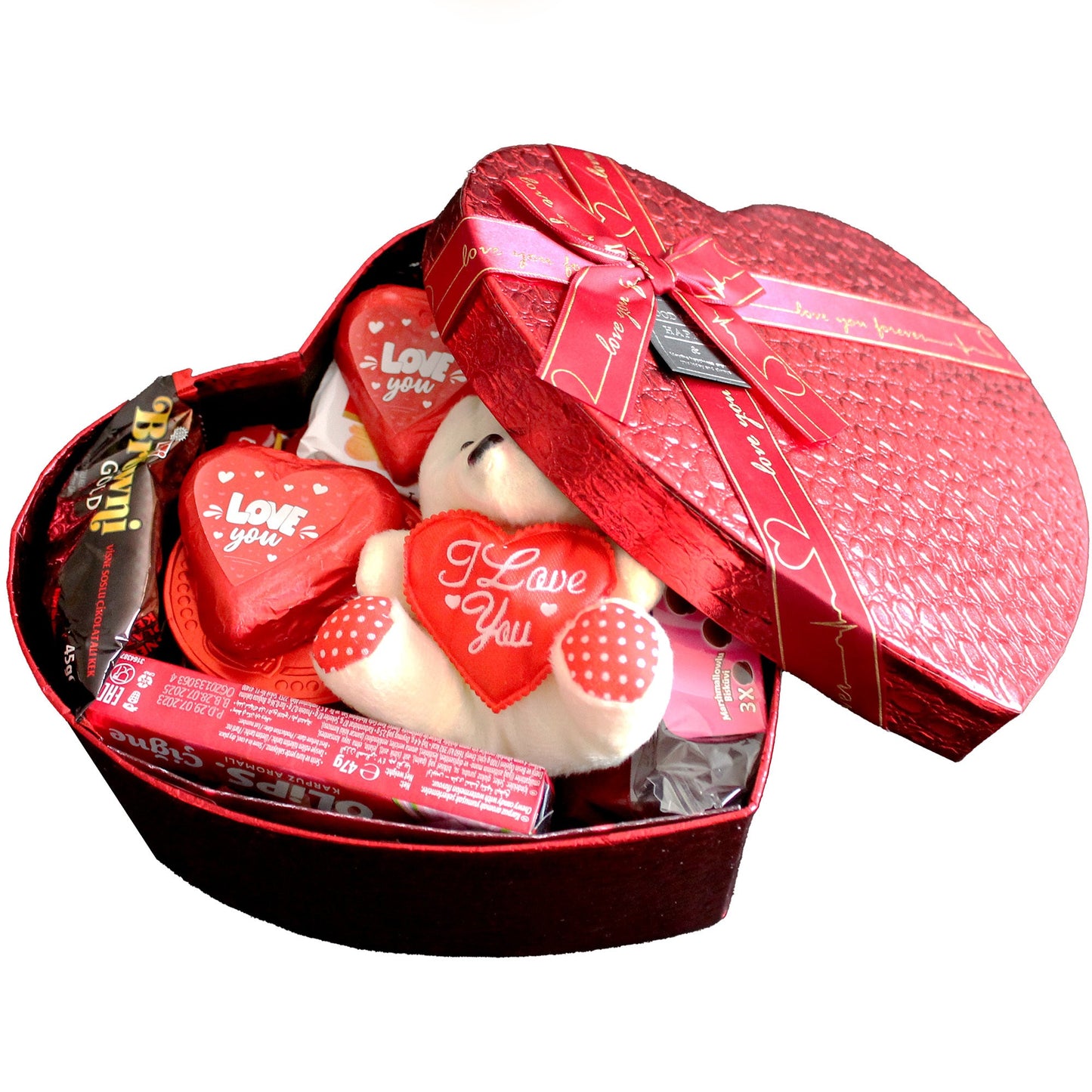 Heart Shaped International Snack Box for Loved Ones, Valentine Days Snack Box 